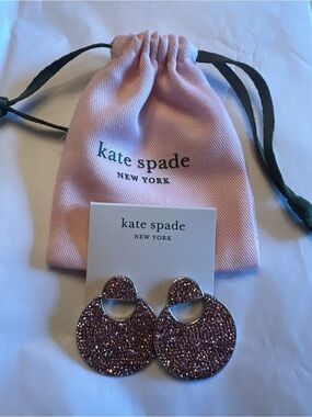 kate spade Pink Glitter Round Drop Earrings